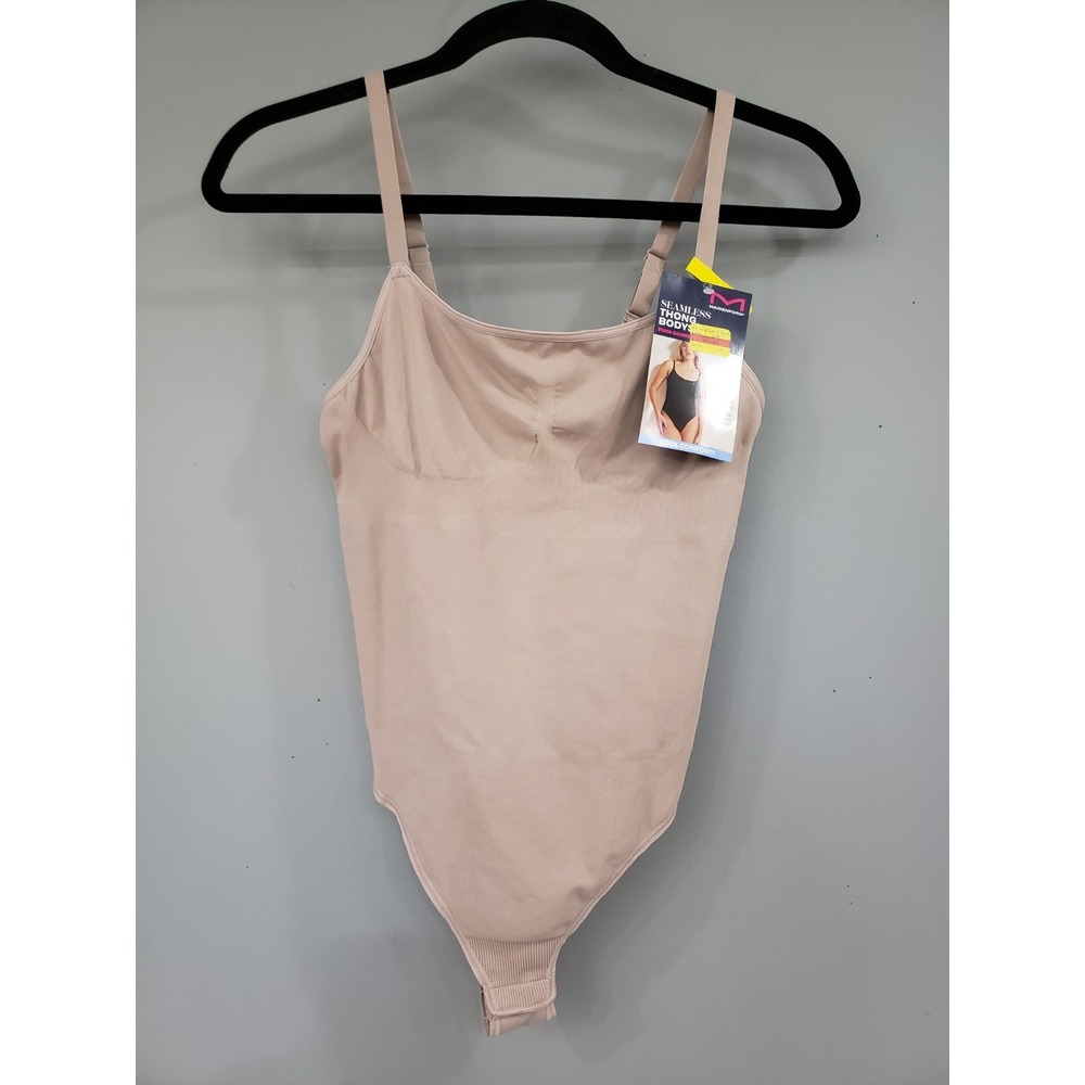 NEW MEDIUM Maidenform Seamles Tummy Control Shapewear Thong Bodysuit DMS830